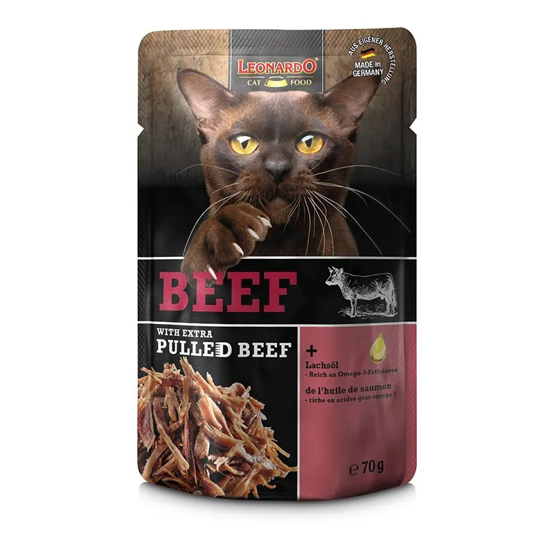LEONARDO Beef mit extra Pulled Beef – Katzennassfutter