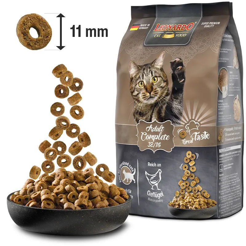 LEONARDO Adult Complete 32/16 – Katzentrockenfutter mit Geflügel
