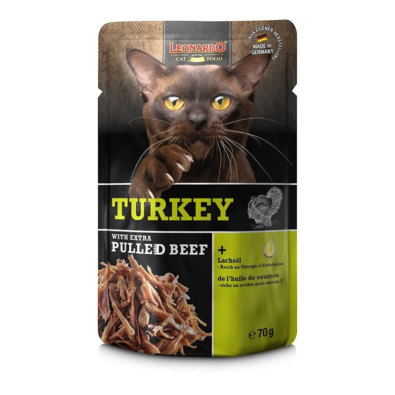 LEONARDO Turkey mit extra Pulled Beef – Katzennassfutter