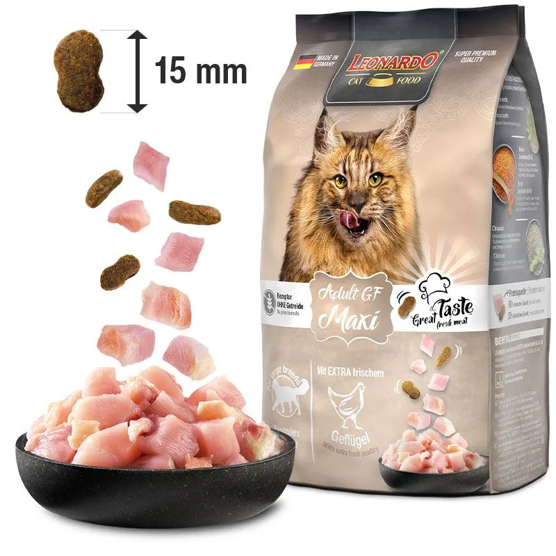 LEONARDO Adult GF Maxi – Getreidefreies Katzenfutter für grosse Katzen