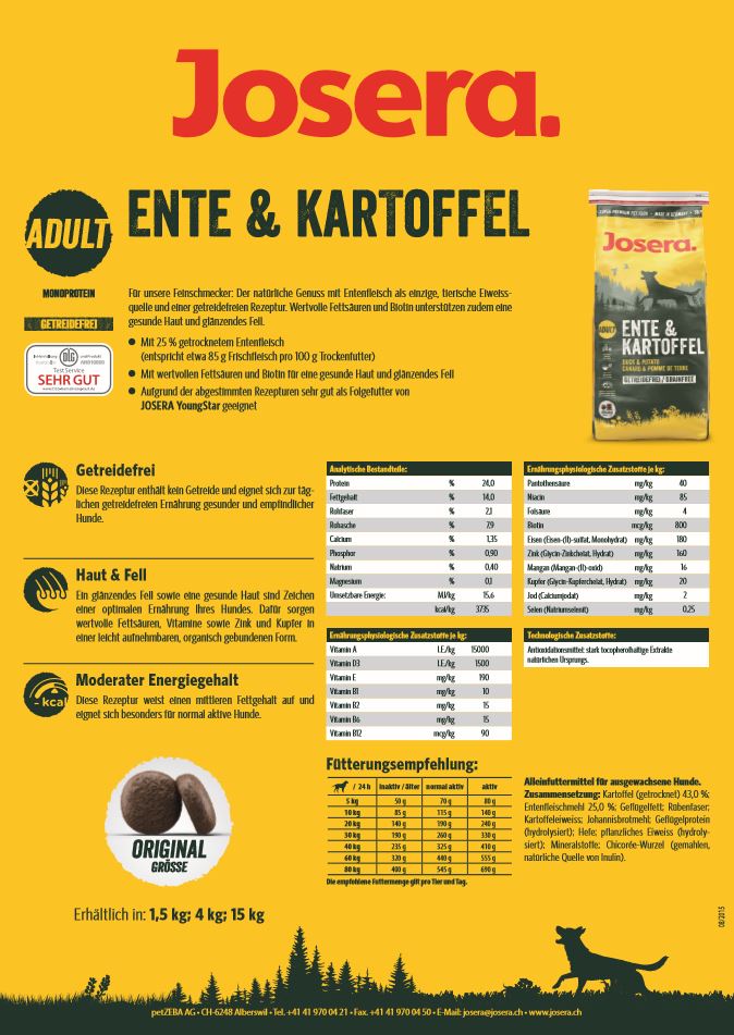 Josera Ente Kartoffel getreidefrei