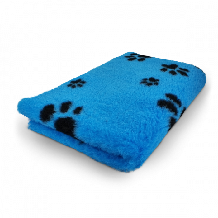 VET BED - TÜRKIS SCHWARZ PFOTEN -ANTIRUTSCH HUNDEMATTE 150x100cm