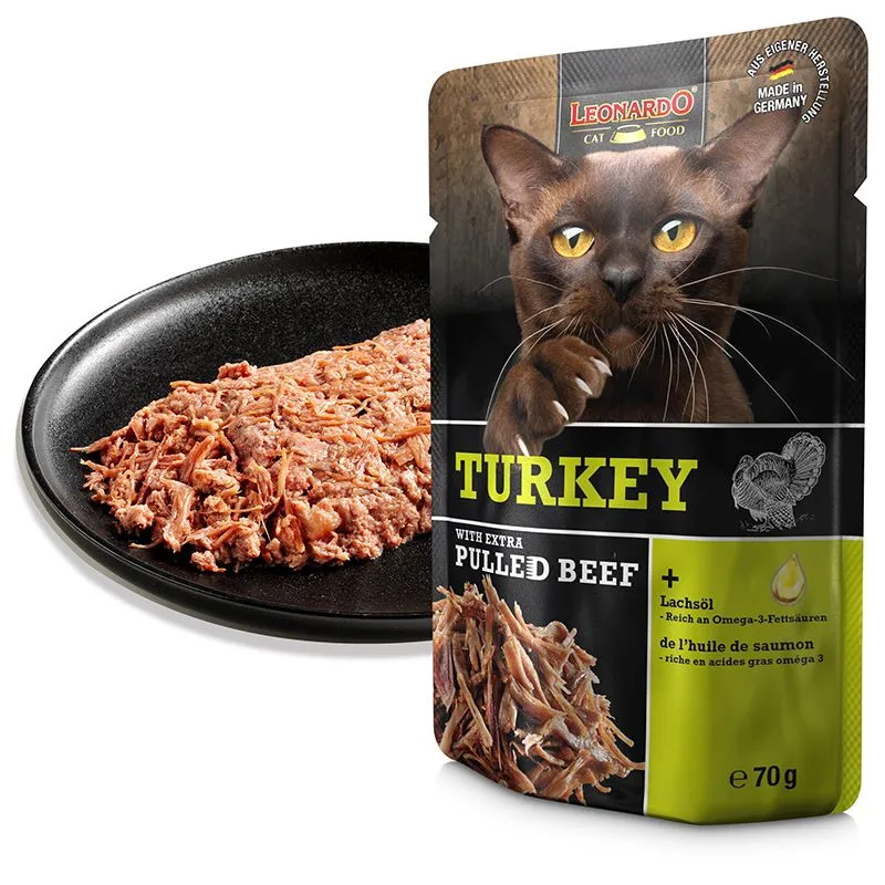 LEONARDO Turkey mit extra Pulled Beef – Katzennassfutter