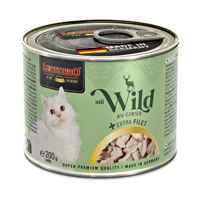 LEONARDO Wild mit extra Filet – Katzennassfutter